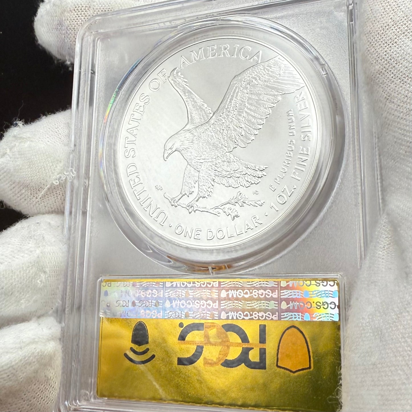 2024 $1 (W) American Silver Eagle PCGS MS70 First Day of Issue Gold Foil Label Mint Condition (Rare 1 of 2,024)