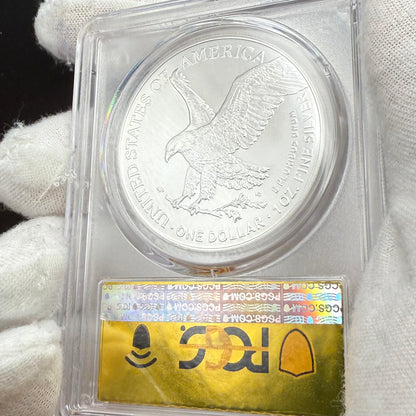2024 $1 (W) American Silver Eagle PCGS MS70 First Day of Issue Gold Foil Label Mint Condition (Rare 1 of 2,024)