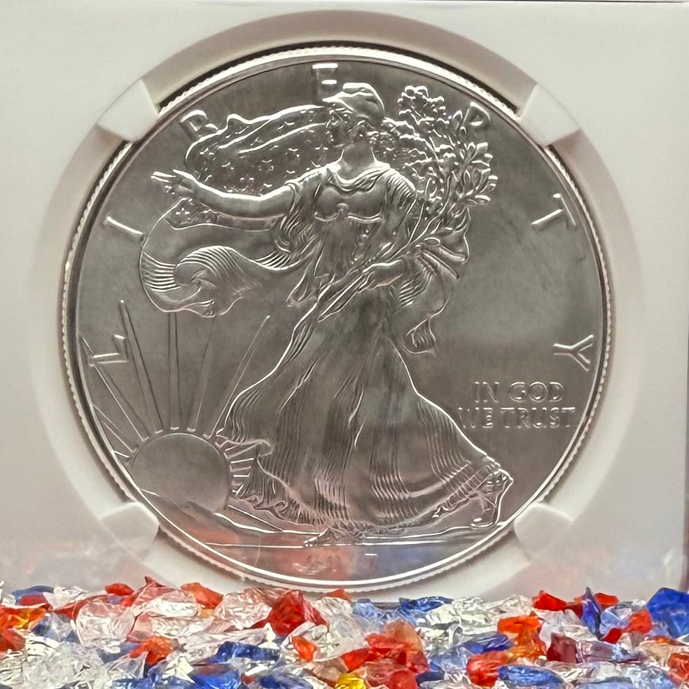 2017 $1 American Silver Eagle NGC MS70 FDOI Charles Vickers Signed Flag Label Mint Condition (1 of 100)