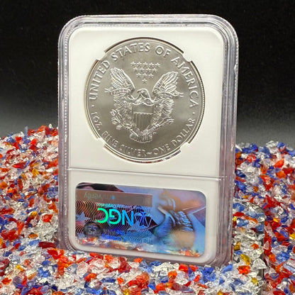 2017 $1 American Silver Eagle NGC MS70 FDOI Charles Vickers Signed Flag Label Mint Condition (1 of 100)