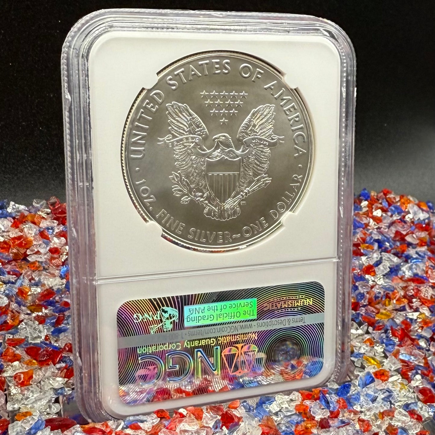 2017 $1 American Silver Eagle NGC MS70 Early Releases Liberty Coin Act Ronald Reagan Signature American Flag Mint Condition