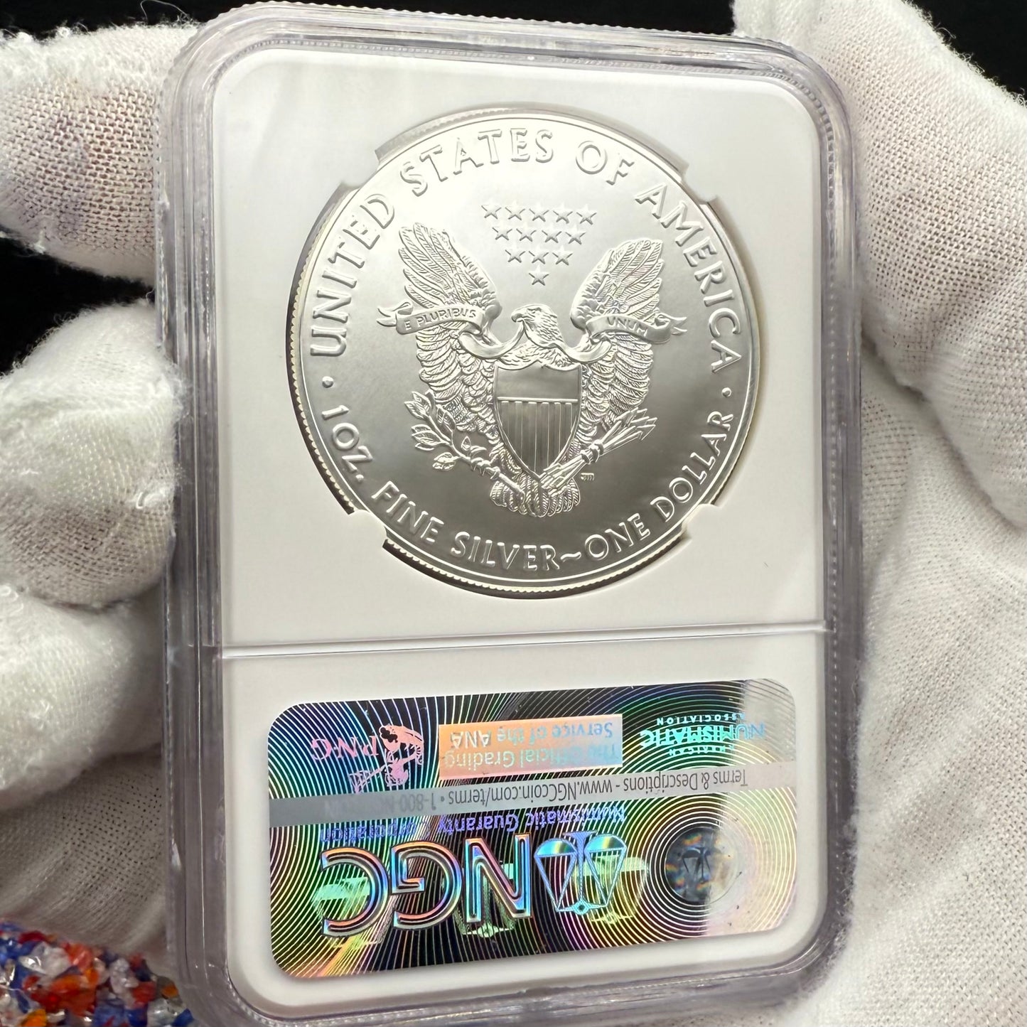 2017 $1 American Silver Eagle NGC MS70 Early Releases Liberty Coin Act Ronald Reagan Signature American Flag Mint Condition