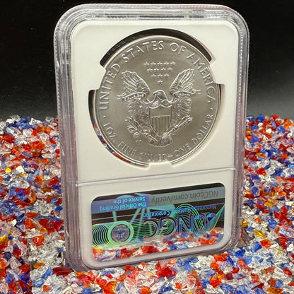 2016 Burnished Lettered Edge $1 American Silver Eagle NGC MS70 Mike Castle Signed Mint Condition Rare 1 of 209