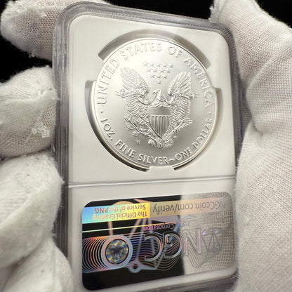 2016 Burnished Lettered Edge $1 American Silver Eagle NGC MS70 Mike Castle Signed Mint Condition Rare 1 of 209