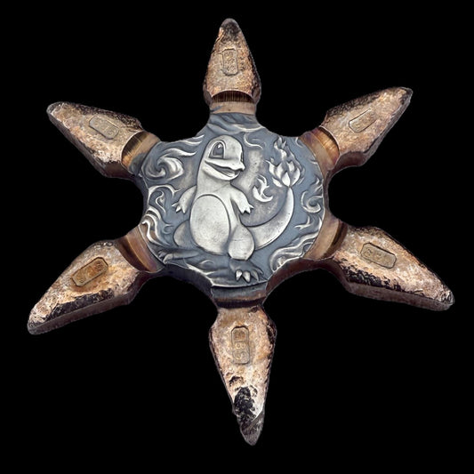 Pokémon 'Charmander Star' 1.1 oz .999 Fine Silver Star Hand Crafted by St Bee's in England, Shiny Finish, Includes Poké Ball & COA, Mint Condition, Limited Edition