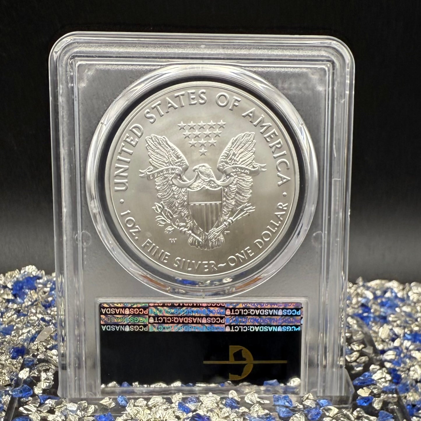 Burnished 2018 (W) $1 American Silver Eagle PCGS SP70 Washington D.C. First Day of Issue Silver Foil Label (1 of 237)