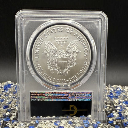 Burnished 2018 (W) $1 American Silver Eagle PCGS SP70 Washington D.C. First Day of Issue Silver Foil Label (1 of 237)