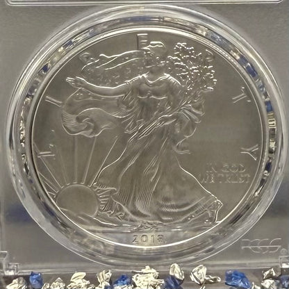 Burnished 2018 (W) $1 American Silver Eagle PCGS SP70 Denver First Day of Issue Silver Foil Label (1 of 236)