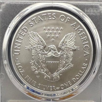 Burnished 2018 (W) $1 American Silver Eagle PCGS SP70 Denver First Day of Issue Silver Foil Label (1 of 236)