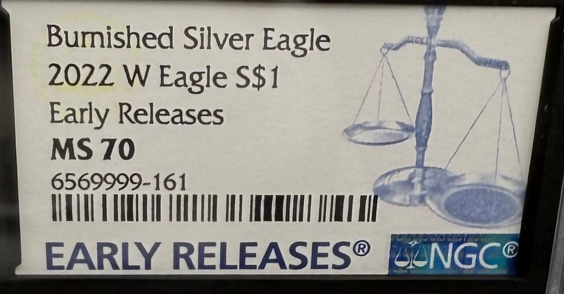 Burnished 2023 (W) $1 American Silver Eagle NGC MS70 Black Core - 1 of 2981
