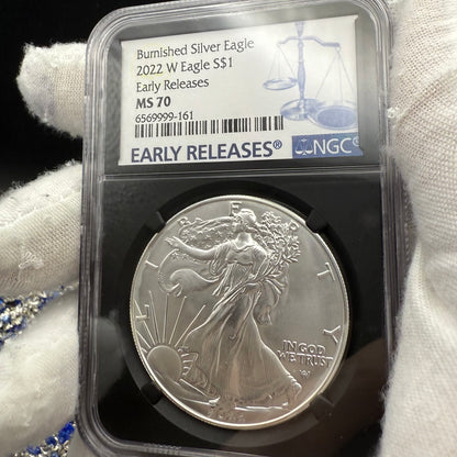 Burnished 2023 (W) $1 American Silver Eagle NGC MS70 Black Core - 1 of 2981
