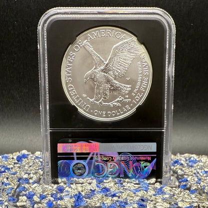 Burnished 2023 (W) $1 American Silver Eagle NGC MS70 Black Core - 1 of 2981