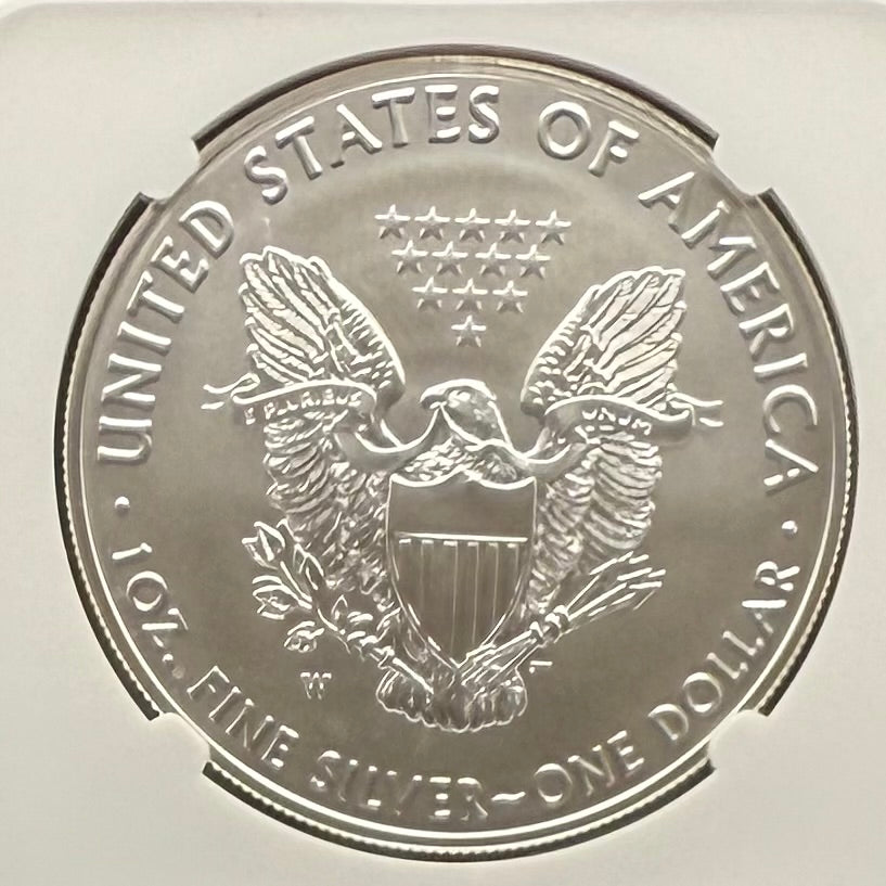 2017 Burnished $1 American Silver Eagle NGC MS70 FDOI  Blue Label Signed by Edmund C. Moy (38th Director of the US Mint) Authentic Hand Signed (Rare 1 of 494)
