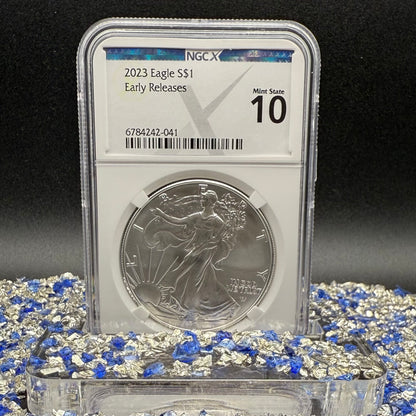 2023 $1 American Silver Eagle NGC MS70 Early Releases NGCX Label 1 of 1,007 Mint