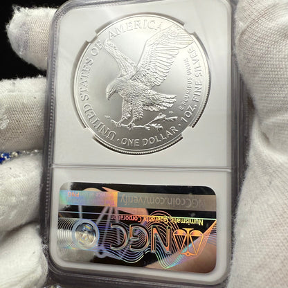 2023 $1 American Silver Eagle NGC MS70 Early Releases NGCX Label 1 of 1,007 Mint
