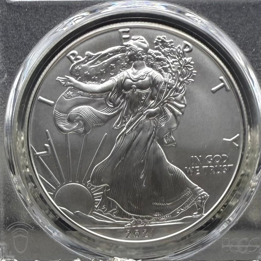 2021 $1 American Silver Eagle PCGS MS70 FDOI T-1 Master Designer Thomas Cleveland Signed Label Mint Condition (1 of 150)