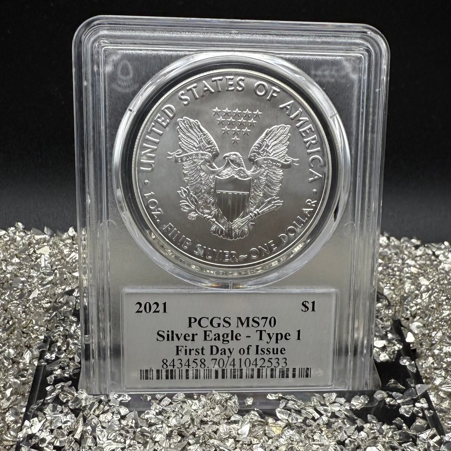 2021 $1 American Silver Eagle PCGS MS70 FDOI T-1 Master Designer Thomas Cleveland Signed Label Mint Condition (1 of 150)