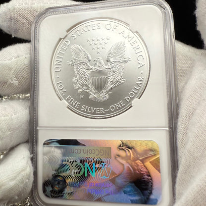 2017 Burnished $1 American Silver Eagle NGC MS70 FDOI  Purple Label Signed by Elizabeth Jones (11th Chief Engraver) Authentic Hand Signed (Rare 1 of 1,324)