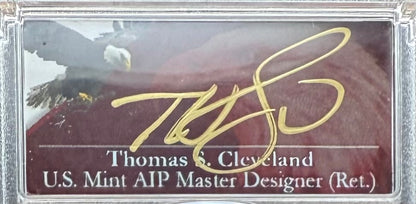 2024 $1 American Silver Eagle PCGS MS70 FDOI Eagle Landing Thomas Cleveland Signed Mint (1 of 300)