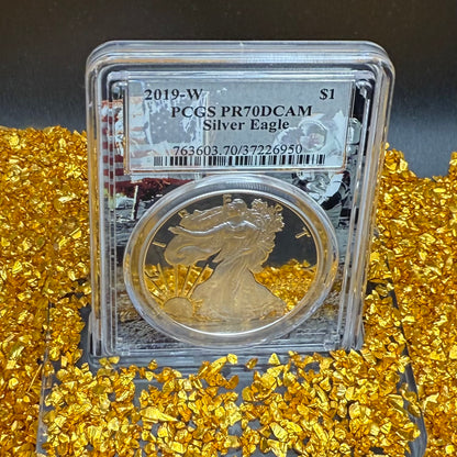 Proof 2019 (W) $1 American Silver Eagle PCGS PR70DCAM West Point Apollo Label (Rare 1 of 82)