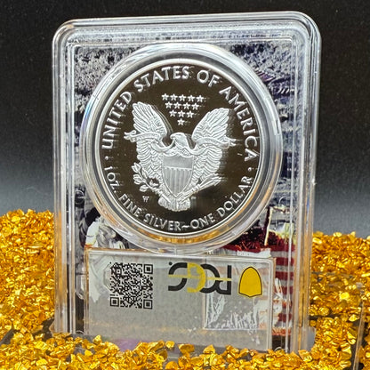 Proof 2019 (W) $1 American Silver Eagle PCGS PR70DCAM West Point Apollo Label (Rare 1 of 82)