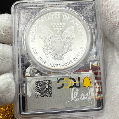 Proof 2019 (W) $1 American Silver Eagle PCGS PR70DCAM West Point Apollo Label (Rare 1 of 82)
