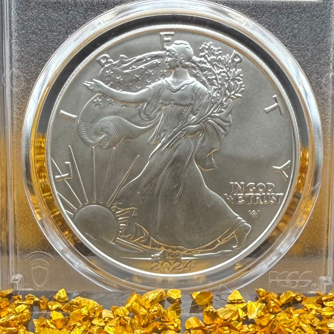 2024 $1 American Silver Eagle PCGS MS70 FDOI Arrows Label Thomas Cleveland Signed (1 of 10)