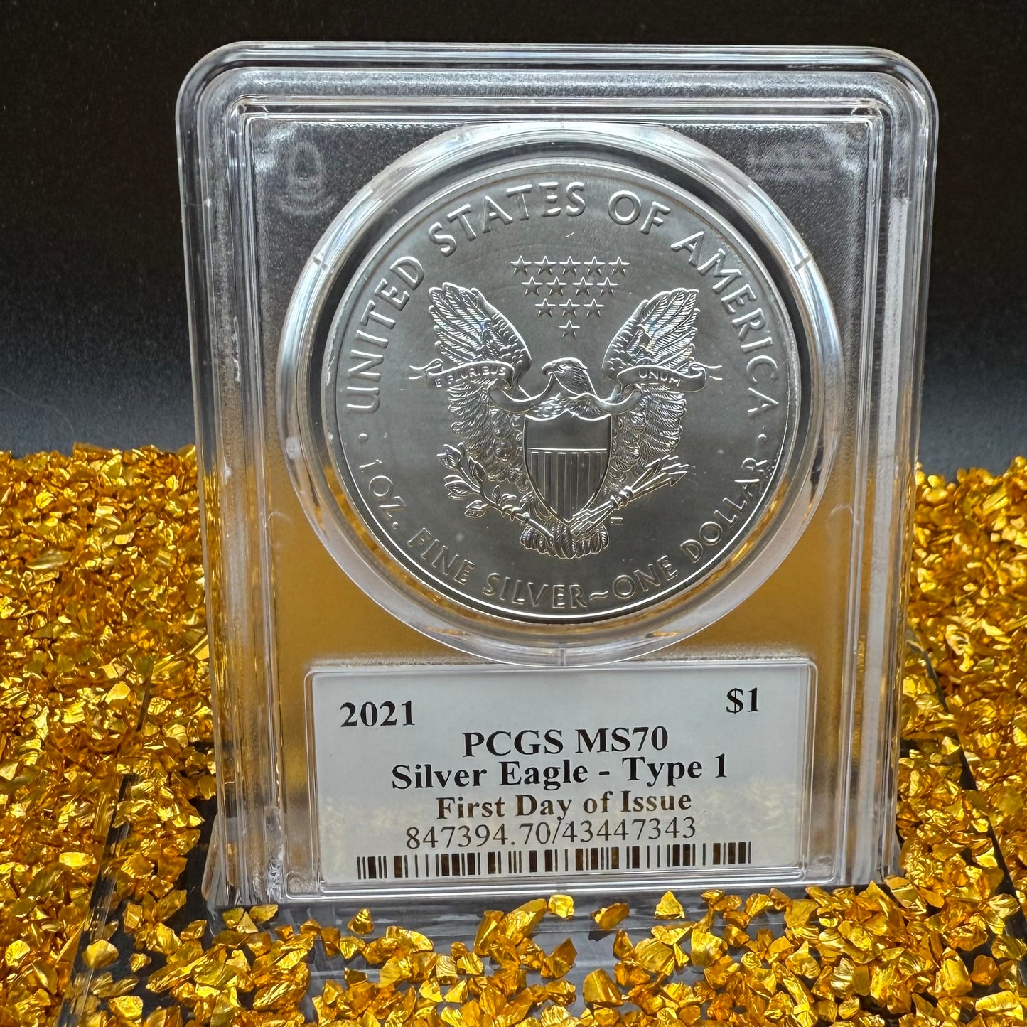 2021 $1 American Silver Eagle PCGS MS70 Type 1 FDOI Thomas Cleveland Signed Torch Label (1 of 550)