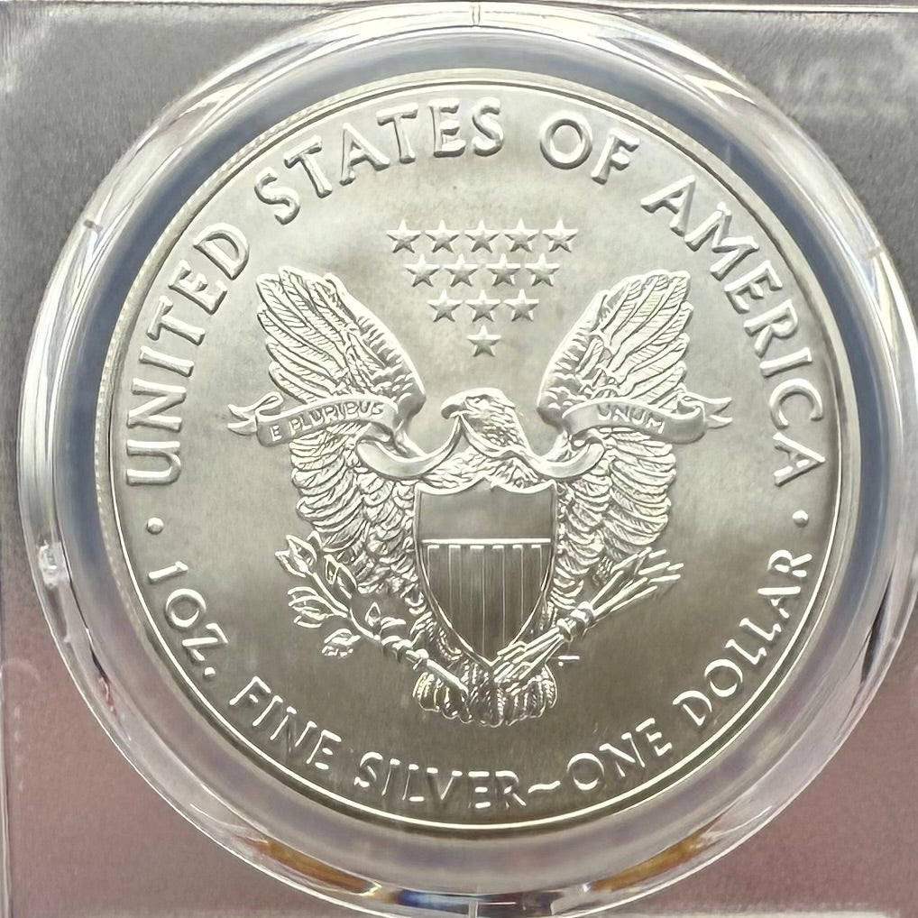 2016 $1 American Silver Eagle PCGS MS70 Business Strike American Flag Label Mint