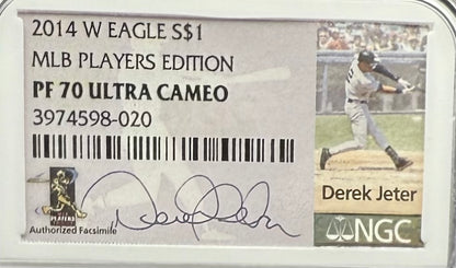 Proof 2014 (W) $1 American Silver Eagle NGC PF70UC Rare MLB Players Edition - Derek Jeter Signed (Limited Edition)