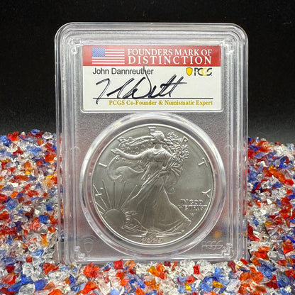 2025 $1 American Silver Eagle PCGS MS70 First Strike, John Dannreuther Signed 1 of 2025 Mint