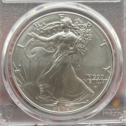 2025 $1 American Silver Eagle PCGS MS70 First Strike, John Dannreuther Signed 1 of 2025 Mint