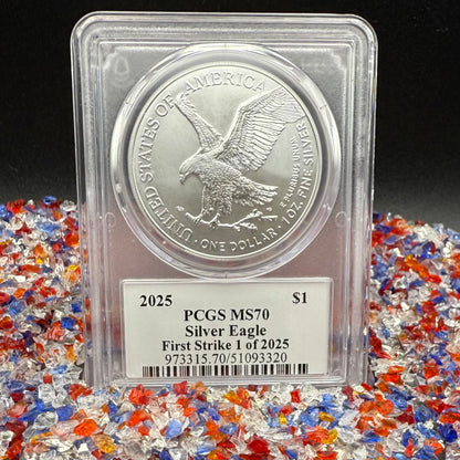 2025 $1 American Silver Eagle PCGS MS70 First Strike, John Dannreuther Signed 1 of 2025 Mint