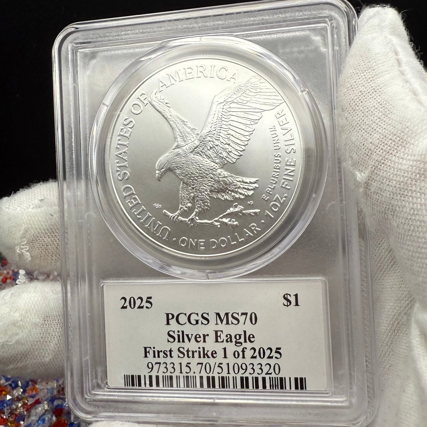 2025 $1 American Silver Eagle PCGS MS70 First Strike, John Dannreuther Signed 1 of 2025 Mint