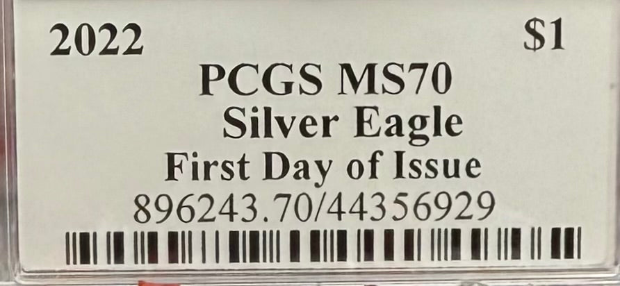 2022 $1 American Silver Eagle PCGS MS70 FDOI Thomas Cleveland Signed American Flag Label Mint (1 of 435)