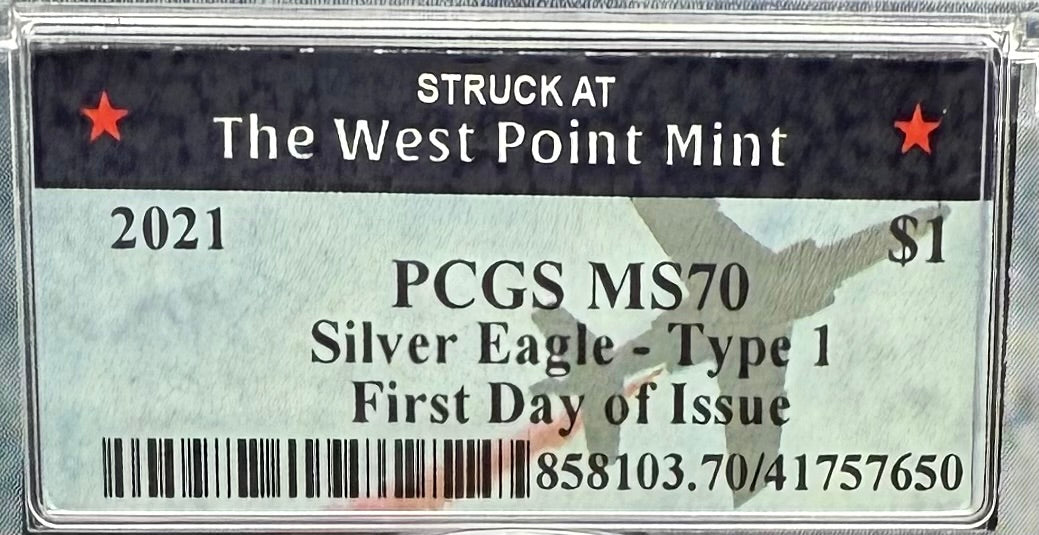 2021 $1 American Silver Eagle PCGS MS70 T-1 FDOI Fighter Jet Holder 1 of 65 Rare!