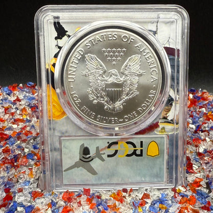 2021 $1 American Silver Eagle PCGS MS70 T-1 FDOI Fighter Jet Holder 1 of 65 Rare!