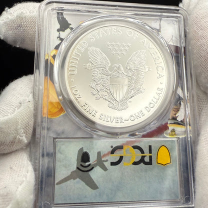 2021 $1 American Silver Eagle PCGS MS70 T-1 FDOI Fighter Jet Holder 1 of 65 Rare!