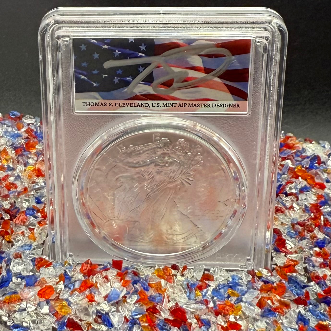 2010 $1 American Silver Eagle PCGS MS70 Thomas Cleveland Signed Flag Label Rare 1 of 17 Mint