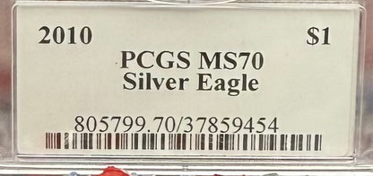 2010 $1 American Silver Eagle PCGS MS70 Thomas Cleveland Signed Flag Label Rare 1 of 17 Mint