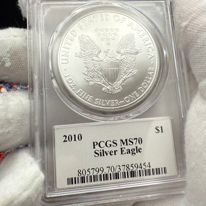 2010 $1 American Silver Eagle PCGS MS70 Thomas Cleveland Signed Flag Label Rare 1 of 17 Mint