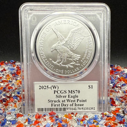 2025 $1 American Silver Eagle PCGS MS70 FDOI Balan Signed Rare American Flag 1 of 20 Mint
