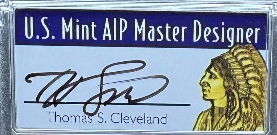 2024 $1 American Silver Eagle PCGS MS70 FDOI Native Label Thomas Cleveland Signed Mint (1 of 10)