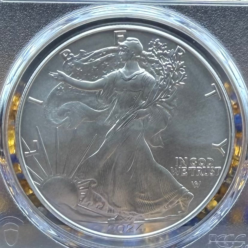 2024 $1 American Silver Eagle PCGS MS70 FDOI Native Label Thomas Cleveland Signed Mint (1 of 10)