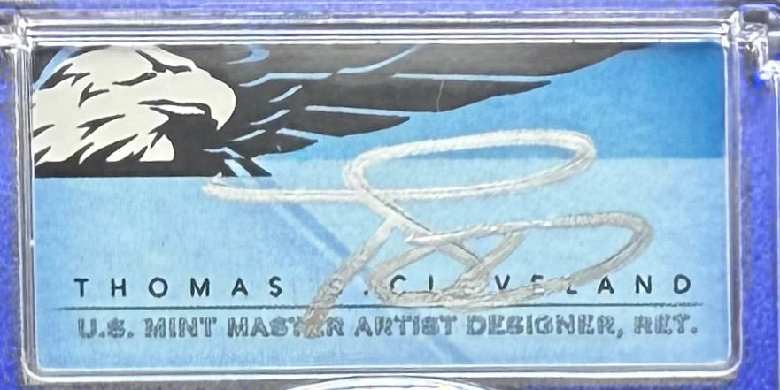 2022 $1 American Silver Eagle PCGS MS70 FDOI Thomas Cleveland Signed Blue Gasket and Blue Holder Mint (1 of 420)