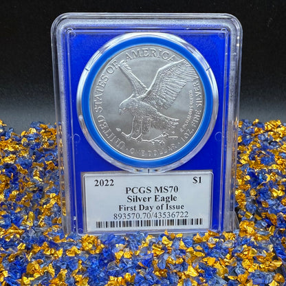2022 $1 American Silver Eagle PCGS MS70 FDOI Thomas Cleveland Signed Blue Gasket and Blue Holder Mint (1 of 420)