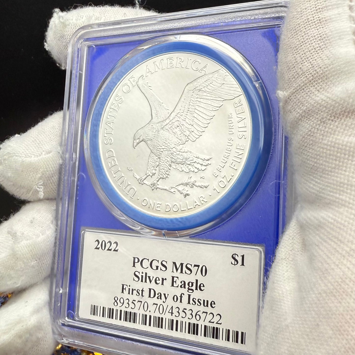 2022 $1 American Silver Eagle PCGS MS70 FDOI Thomas Cleveland Signed Blue Gasket and Blue Holder Mint (1 of 420)