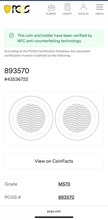 2022 $1 American Silver Eagle PCGS MS70 FDOI Thomas Cleveland Signed Blue Gasket and Blue Holder Mint (1 of 420)