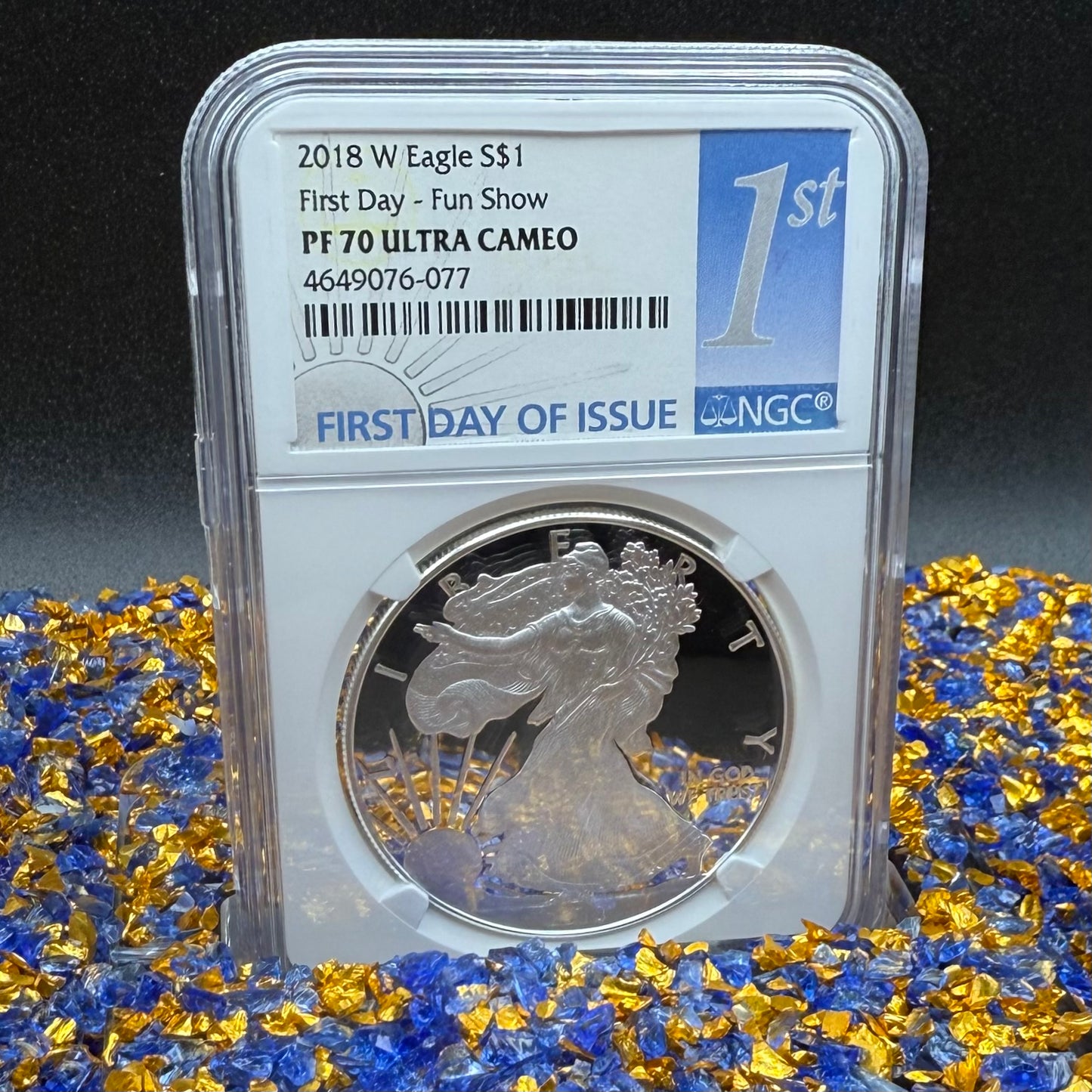 Proof 2018 (W) $1 American Silver Eagle NGC PF70UC First Day - FUN Show (1 of 433) Mint Condition