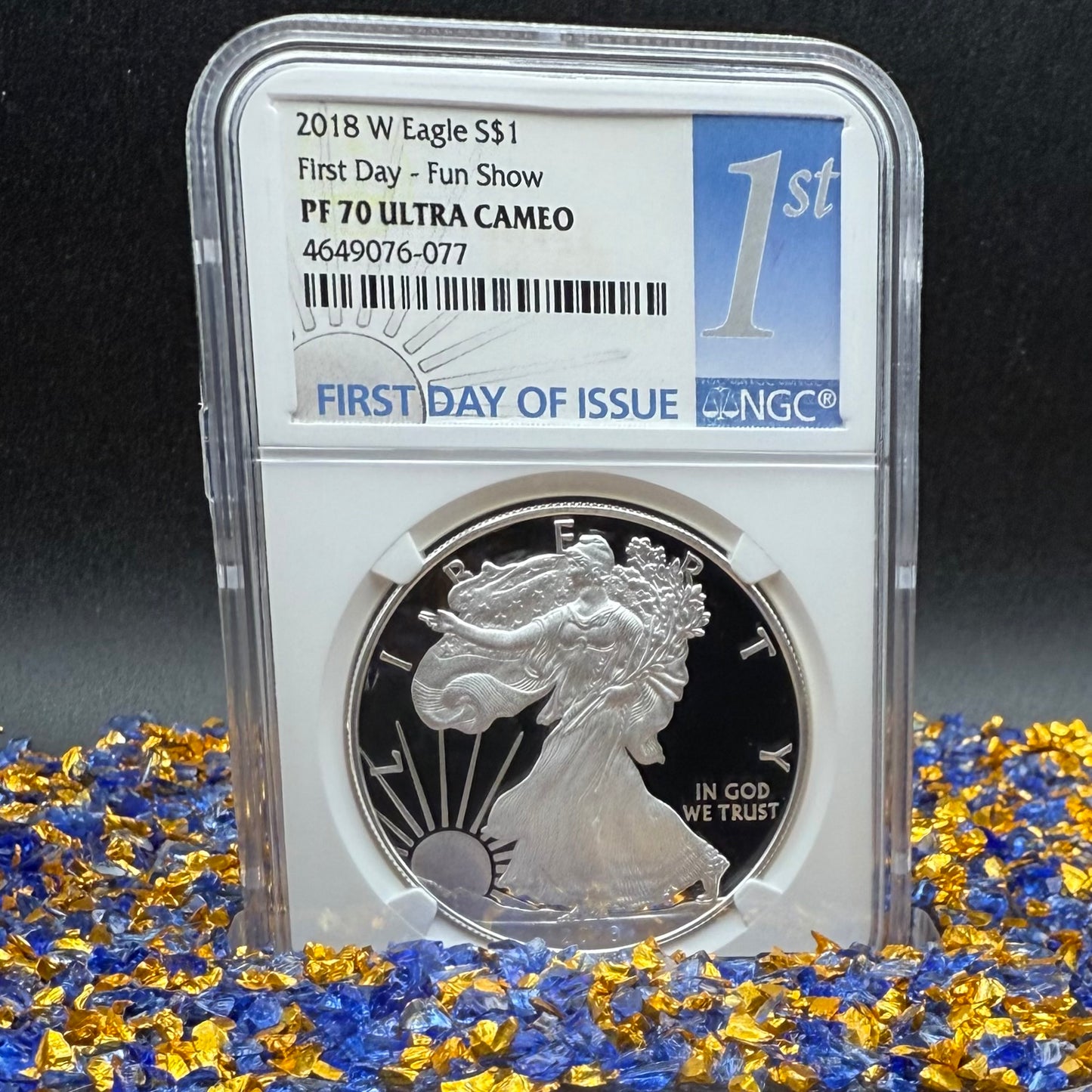 Proof 2018 (W) $1 American Silver Eagle NGC PF70UC First Day - FUN Show (1 of 433) Mint Condition